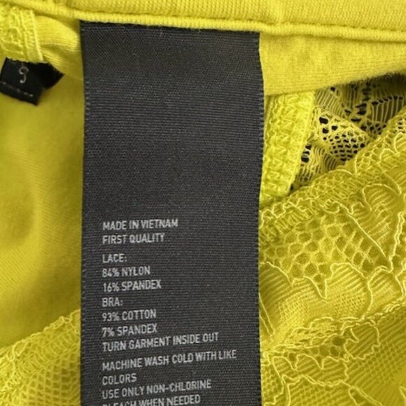 American Eagle Outfitters Women's M Cropped Tube Top Neon Green Lace Bra Support - Picture 5 of 5